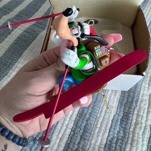 Goofy Skiing Ornament - Red